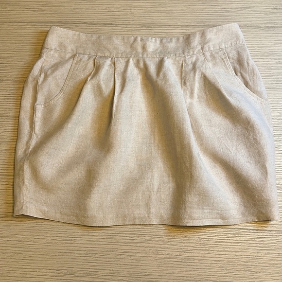 21 100% Linen Lined Mini‎ Skirt Size Large - Picture 1 of 6